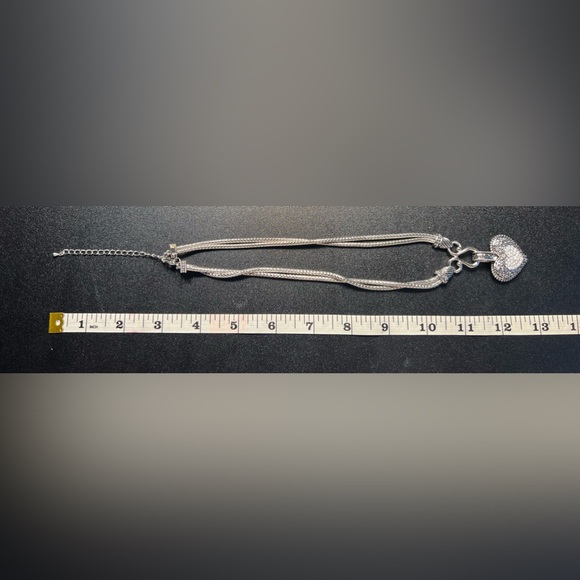 Lia Sophia Love Dust Cut Crystal Silver Tone Double Wheat Chain Necklace EUC - Picture 8 of 10